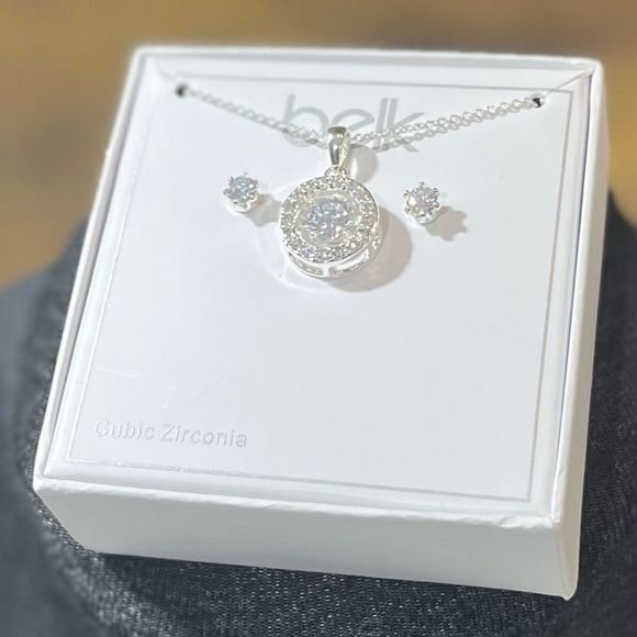 Cubic Zirconia Necklace & Earring Set - Picture 1 of 12